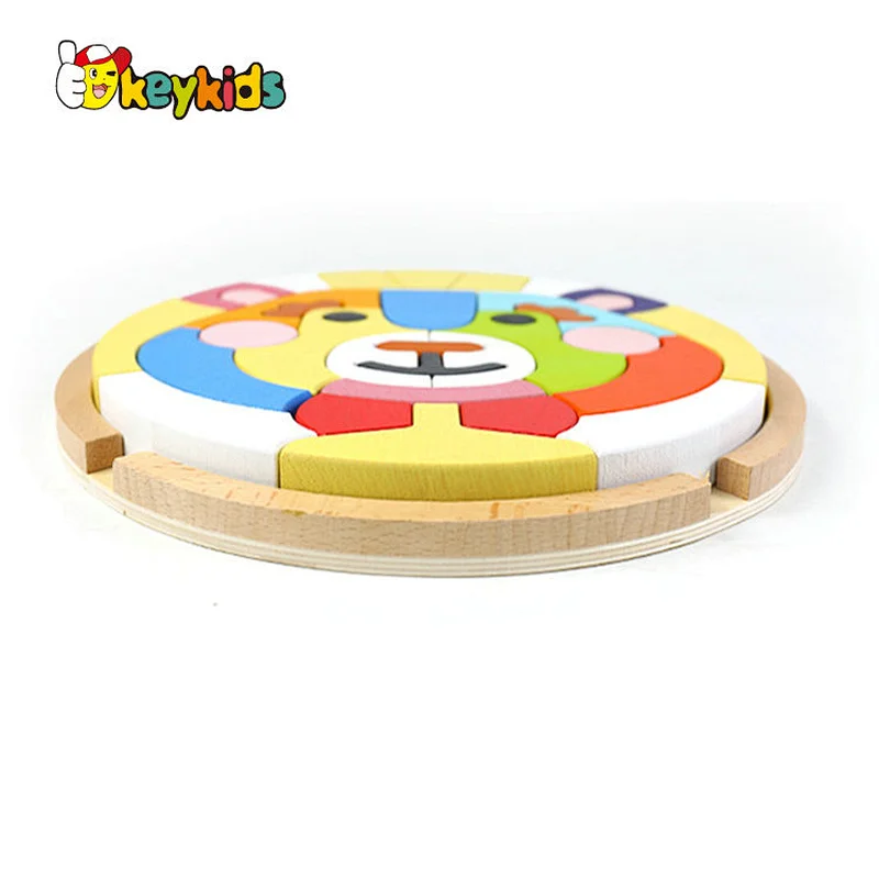 2021 Customize colorful educational wood block puzzle game for toddlers W14A259