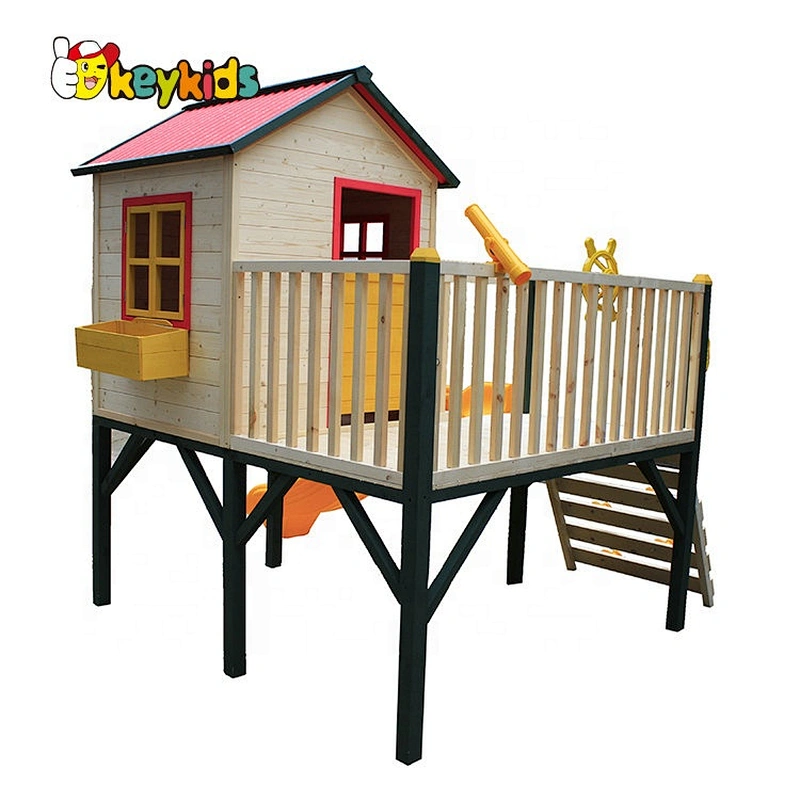 2021Top sale custom kids outdoor wooden house garden cottage for playing W01D080