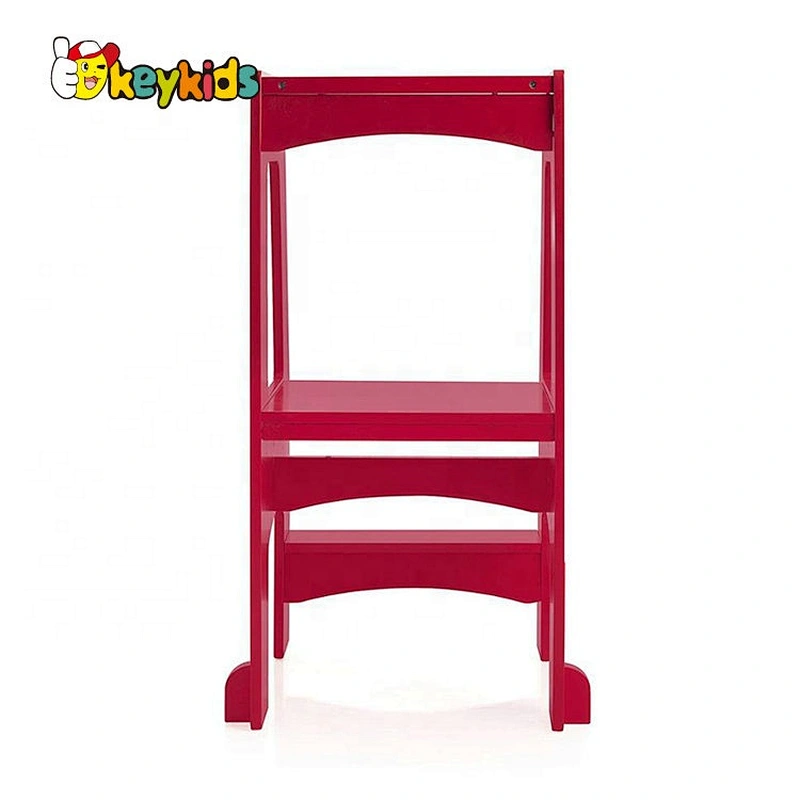 high quality red wooden toddler kitchen helper for wholesale W08G283