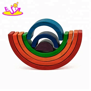 New arrival 7 pieces educational wooden rainbow toy for children W13D206