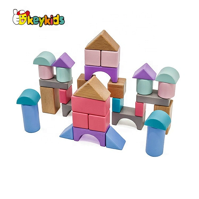 35 Pieces Kids Educational Wooden City Building Blocks For Wholesale W13A173