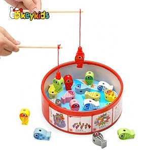 New arrive multifunctional educational wooden fish stacking toy for kids W12D200