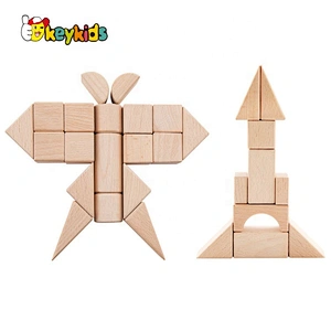 2020 wholesale 100pcs natural wooden block set for kids W13A216