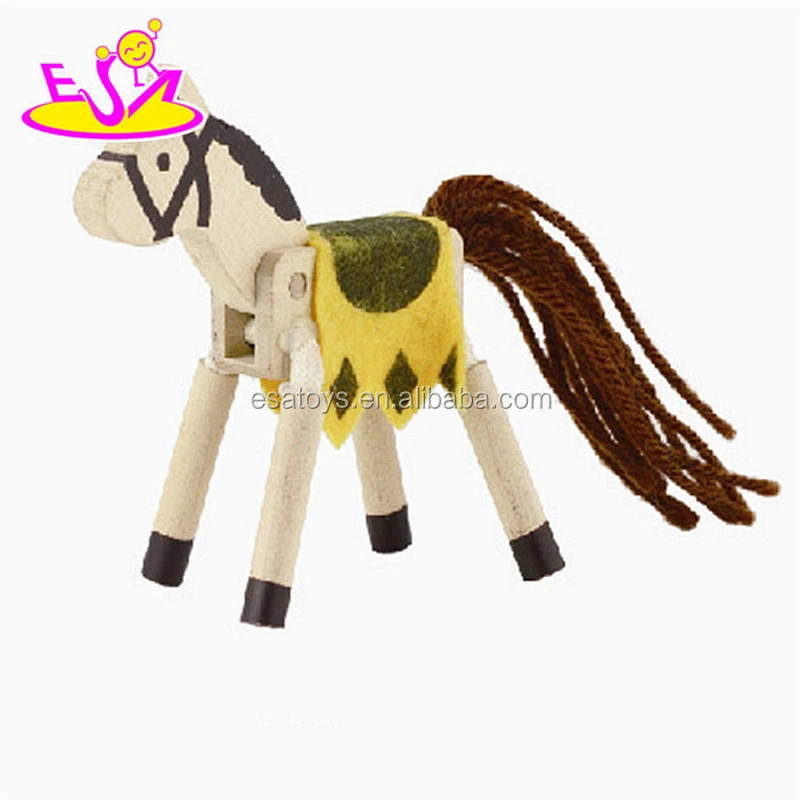 Wholesale cheap kids toy wooden horse toy for sale W06D029