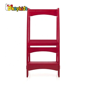 high quality red wooden toddler kitchen helper for wholesale W08G283