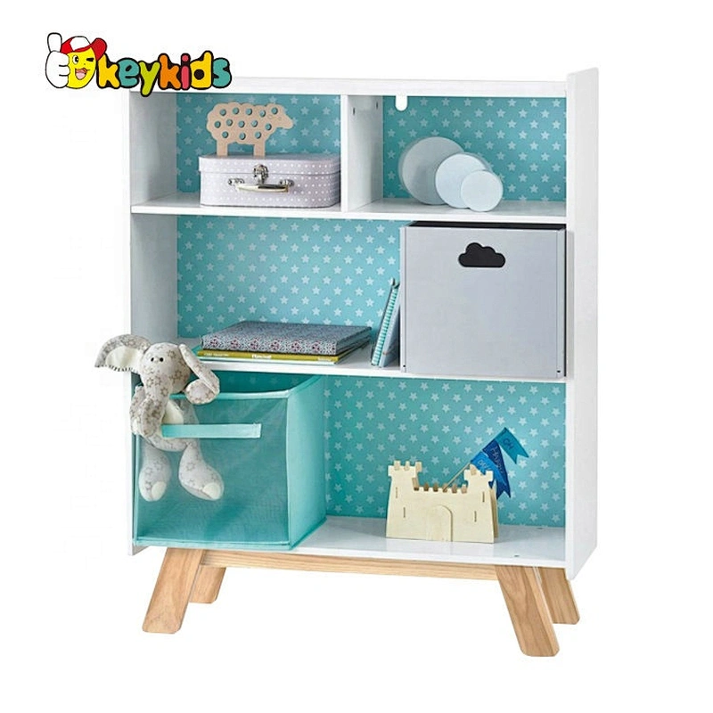 2020 Hot sale kids pink wooden bookcase with toy storage W08C294B