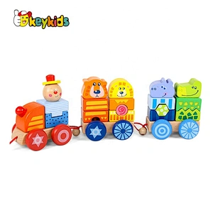 Newest early educational wooden push and pull along toys for kids W05C148