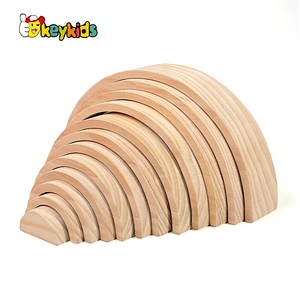 2019 High quality educational wooden rainbow puzzle blocks for children W13D229