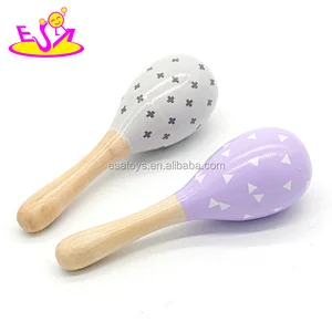 2018 Amazon best sellers educational wooden maraca shaker for kids W07I136
