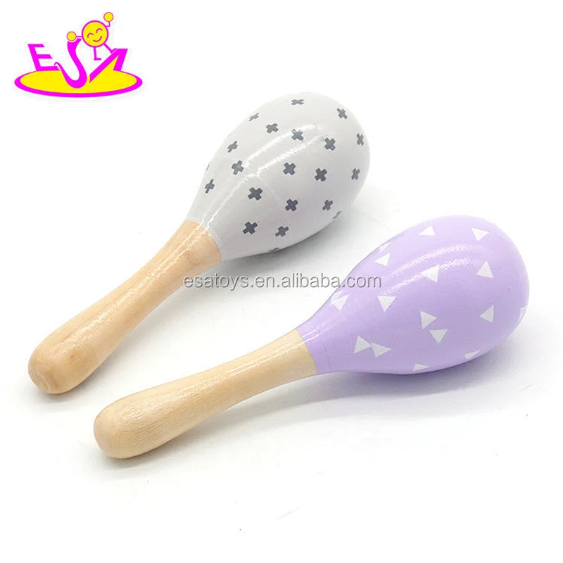 2018 Amazon best sellers educational wooden maraca shaker for kids W07I136