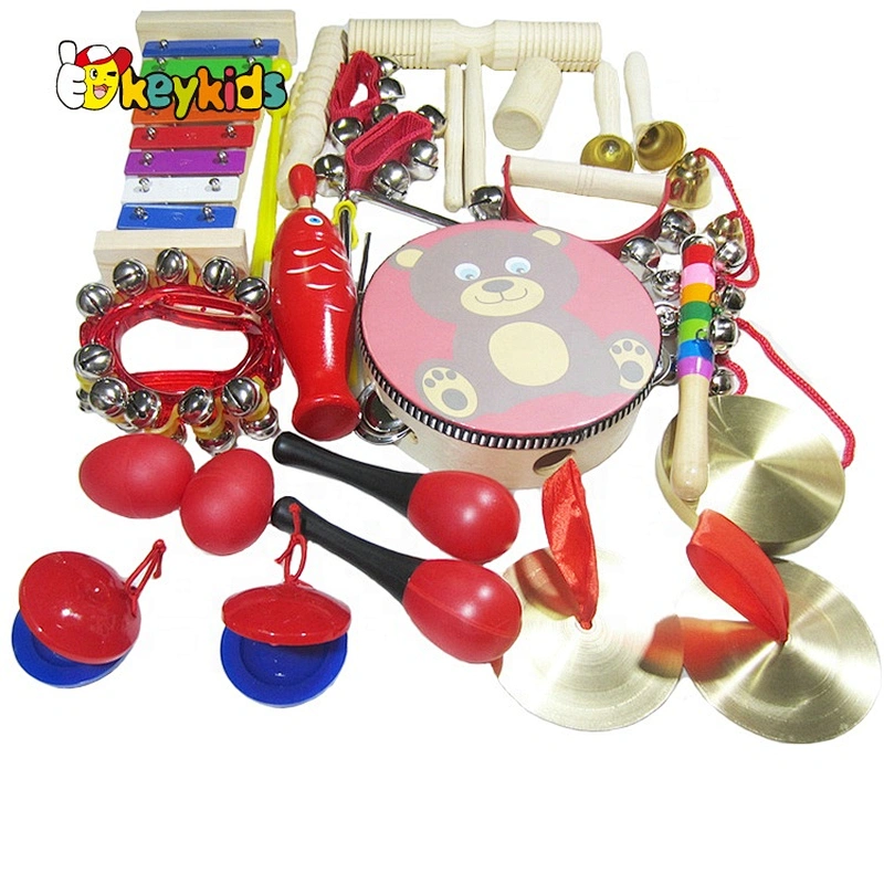 2021 New creative wooden instrument toy with cartoon pattern for preschool W07A205