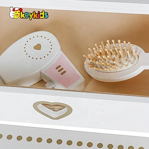 2021 New released girls white wooden toy makeup table for wholesale W08H102B
