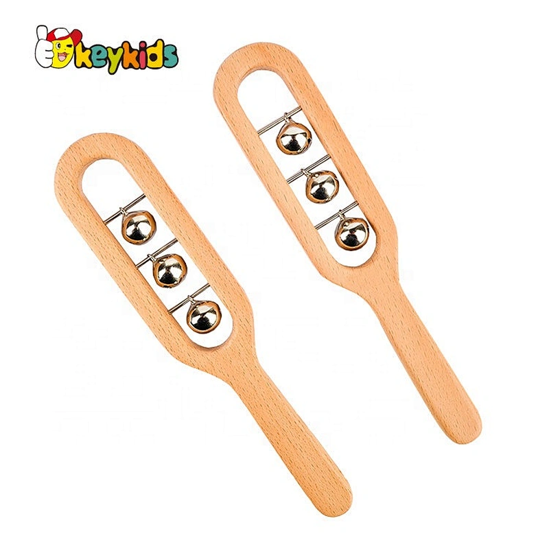 2021 Top sale musical instruments wooden cartoon hand bell for baby W07I173