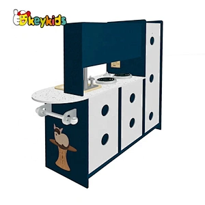 New design interactive play wooden toy kitchen set with real water W10C624