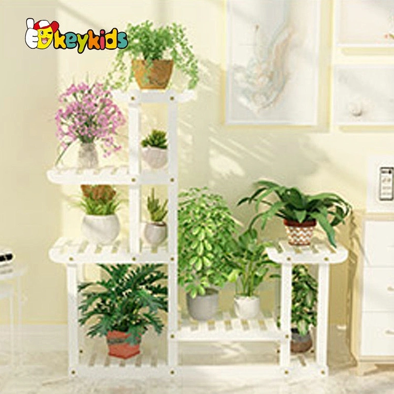 hihg quality white wooden rack for flowers W08H119C