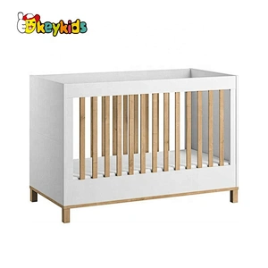 high quality modern wooden white baby crib for wholesale W08E033