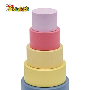 2021 Customize educational wooden stack up cup toys for kids W13D296