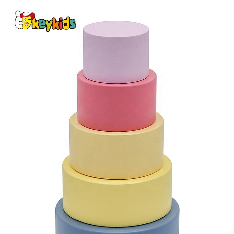 2021 Customize educational wooden stack up cup toys for kids W13D296