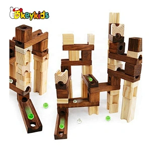 2020 wholesale 60 PCS educational wooden marble run toy for children W04E102