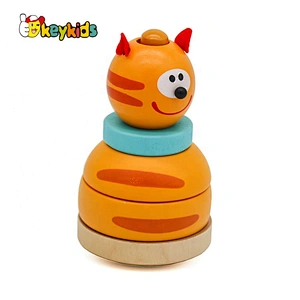 New Released Cartoon Animal Stackable Wooden Toys For Wholesale W13D067