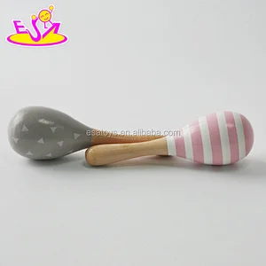 Wholesale educational maracas wooden shaker musical instrument for kids W07I127