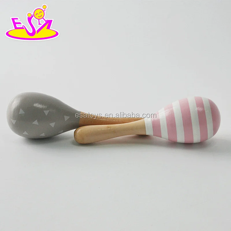 Wholesale educational maracas wooden shaker musical instrument for kids W07I127