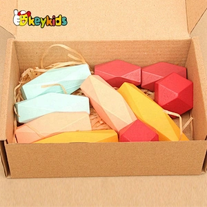 Customize kids wooden stone stacking toys for children W13D305