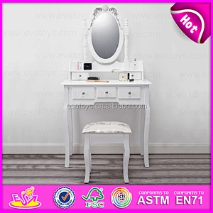 High performance white wooden dressing table with antique french design W08H016