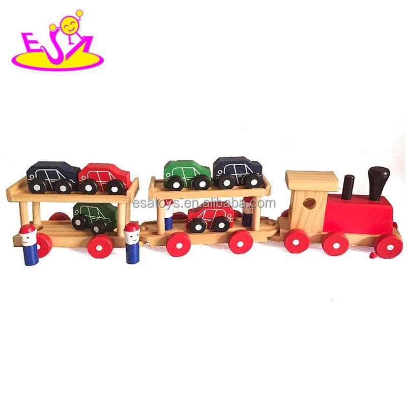 New hottest educational wooden pull along train toy for baby W05C094