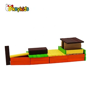 New arrival 100 pcs educational kids wooden building toys with carrying container W13B043