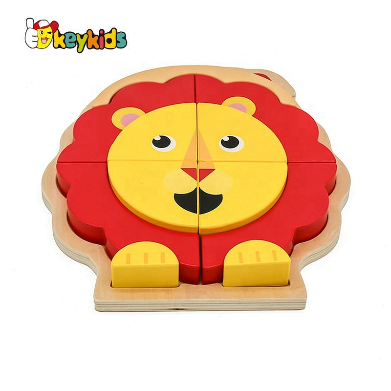 2019 New design 3d wooden animal puzzle toys for babies W14D090