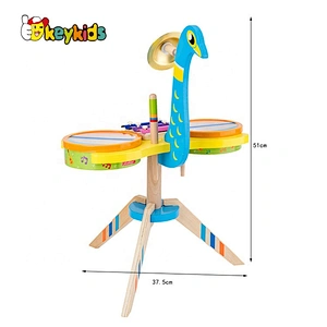 2020 New arrival standing wooden toy drum set for kids W07J042