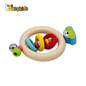Hot sale play gym beech wooden teething ring baby rattle toys W08K307