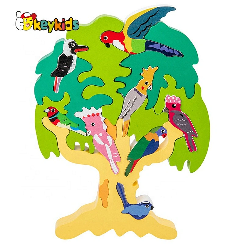 2021 New released educational shaped wooden tree puzzle for children W14D228