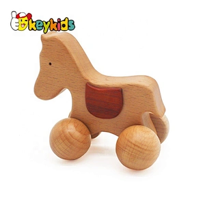 wholesale cheap baby wooden animal toy car with high quality W04A236