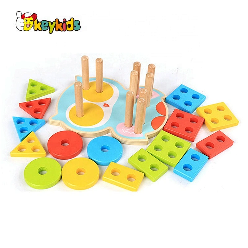 Learning Color And Shapes Kids Wooden Block Set W13D259