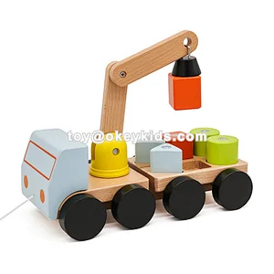 2019 New arrival funny wooden pull along egg toy for baby W05C114