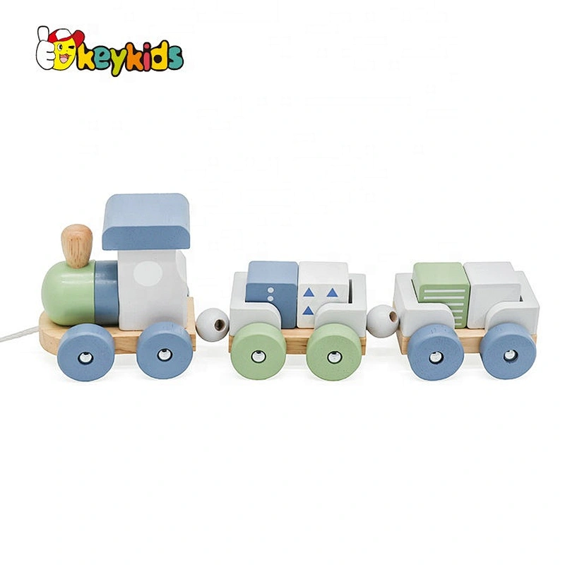 2021 New released educational wooden stacking train for kids W04A528
