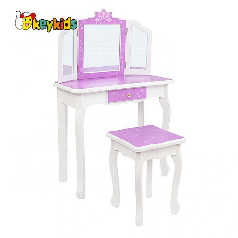 On sale kids wooden white dressing table with drawers W08H127B