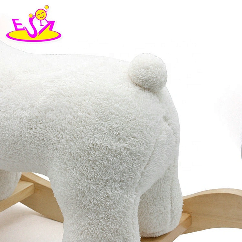 New hottest kids gifts wooden baby rocking horse toy with cartoon plush sheep shaped W16D112