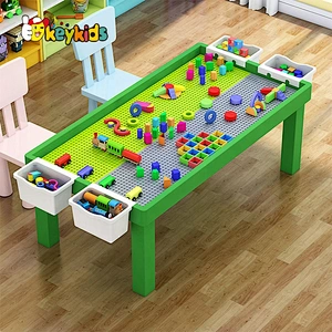 Customize 2 in 1 children wooden building table with storage W08G290B
