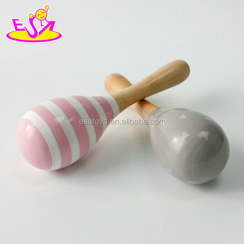 Wholesale educational maracas wooden shaker musical instrument for kids W07I127