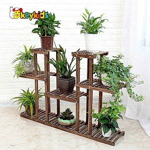 hihg quality 6-Tier wooden plant rack for outdoor W08H112