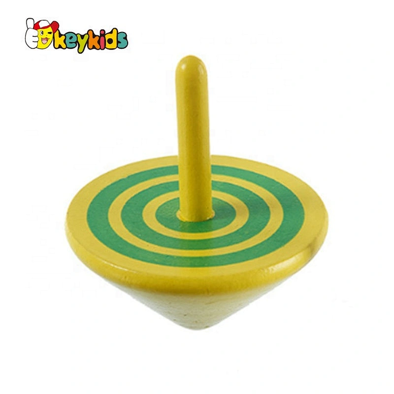 New hottest preschool wooden spinning tops for toddlers W01A343B