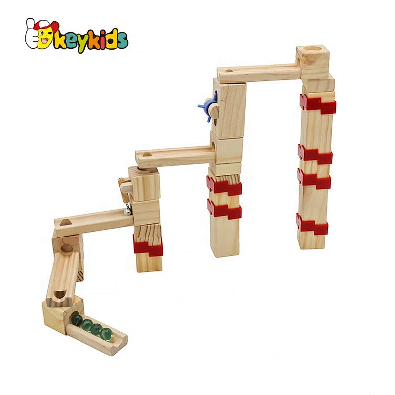 Customize educational wooden marble race track for kids W04E107