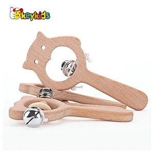 High Quality Customizable Baby Wooden Rattle Toys W08K281
