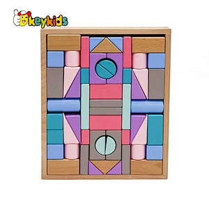 2019 Top sale 55 pieces educational wooden building sets for kids W13A175