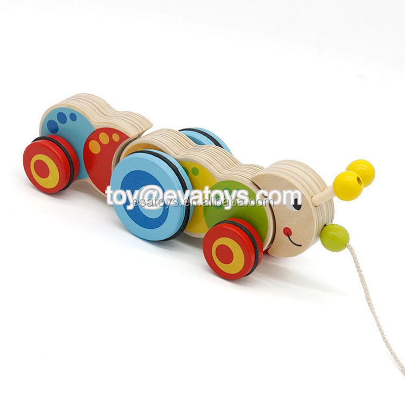 New hottest funny kids pull wooden chicken toys with customize W05B165