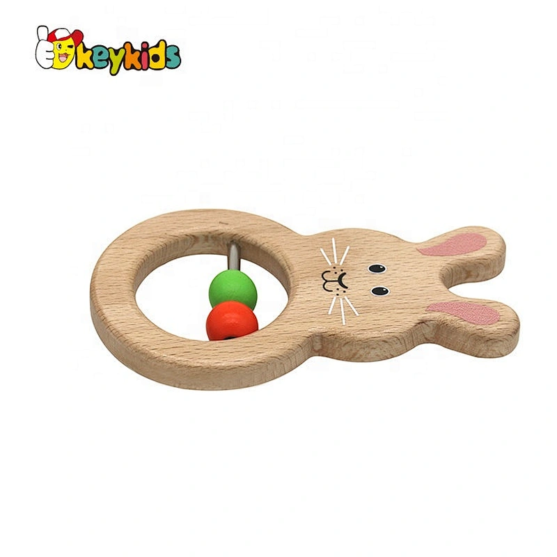 Natural Safety Handmade wooden baby teether for sale W08K303
