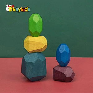 Customize 20PCS wooden stone building blocks toy for children W13D301